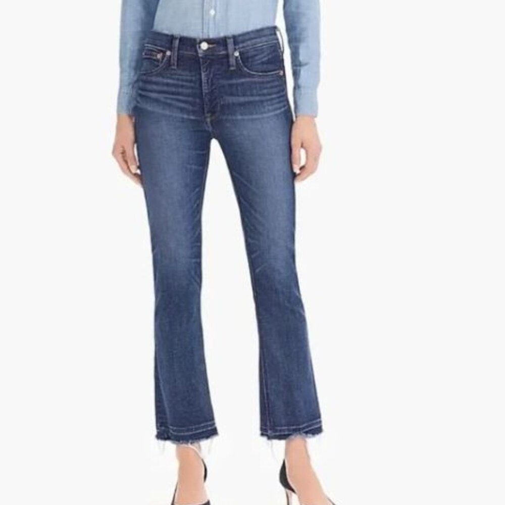 24 🔖 J. Crew Billie Demi Boot Crop Jean Denim J6300 MLA Raw Hem $168
